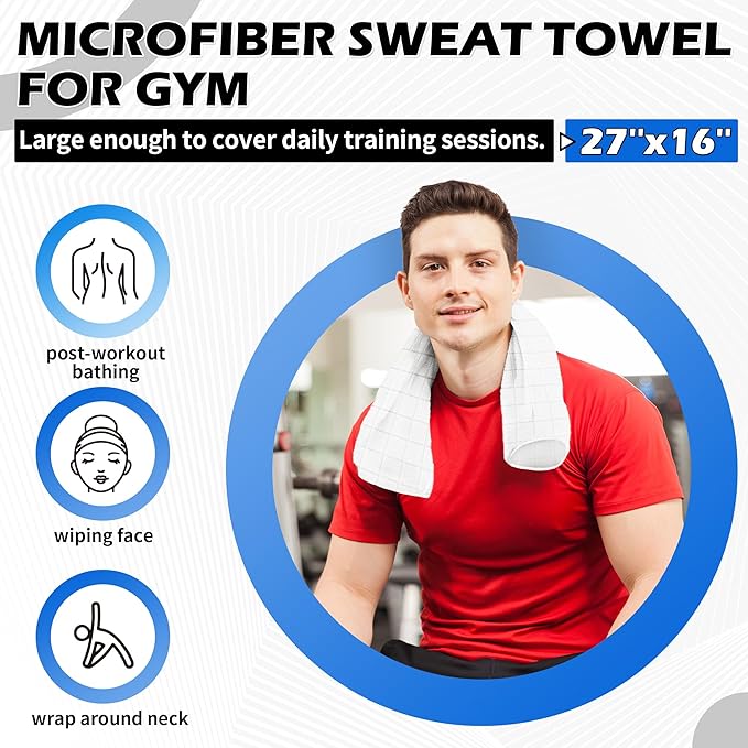 HOMERHYME Microfiber Towels,5 Pack Home Gym Accessories Yoga Towels, 16 x 27 Inch Quick Dry Hand Towels, Absorbent Towel Set for Fitness Workout Beach Travel Sweat, Gym Essentials for Women & Men