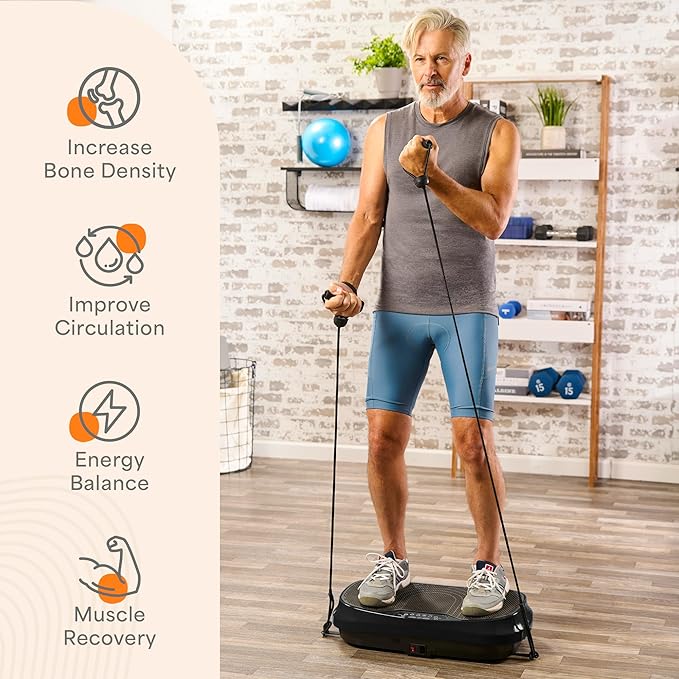 Lifepro Vibration Plate for Lymphatic Drainage – Whole Body Vibrating Platform Exercise Machine for Muscle Toning & Recovery with Remote Max Load 260 lb