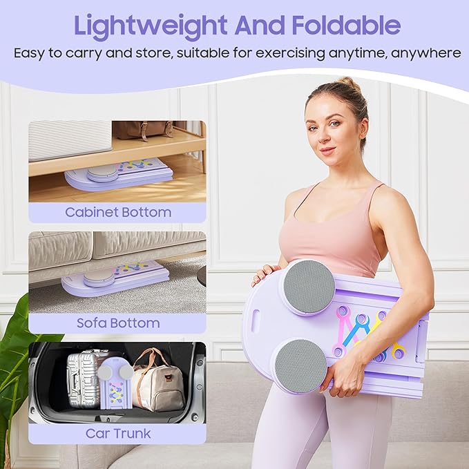 Pilates Reformer A Foldable Portable Full Body Exercise Pilates Board Unisex Multi Functional Core Strength Pilates Training Board Multifunctional Fitness Gear for Home Gyms & Studios