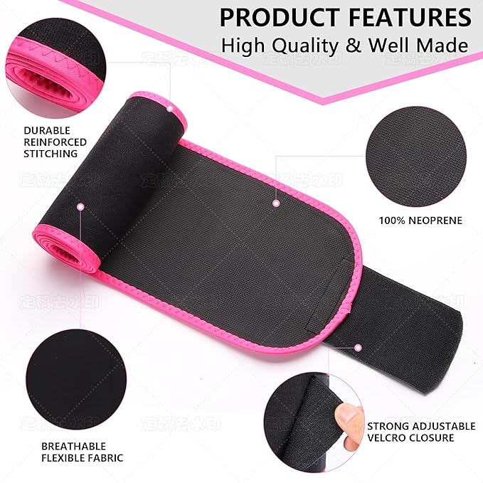 U1 Weighted Hula Hoop 30 Knots 19"-61" for Adults with Waist Trimmer Belt & Durable Wash Bag Bundle– Fitness Hoop for Exercise, Workout, Slimming & Home Gym, Pink