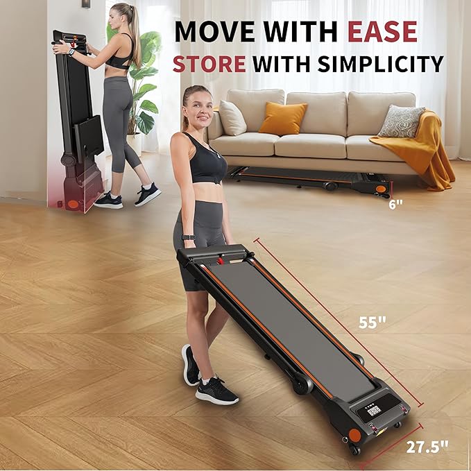 Treadmill with Incline, 3 in 1 Under Desk Treadmill Walking Pad with Removable Desk Workstation 3.5HP Foldable Compact Walking Treadmills for Home Small Office with Wristband Remote Control