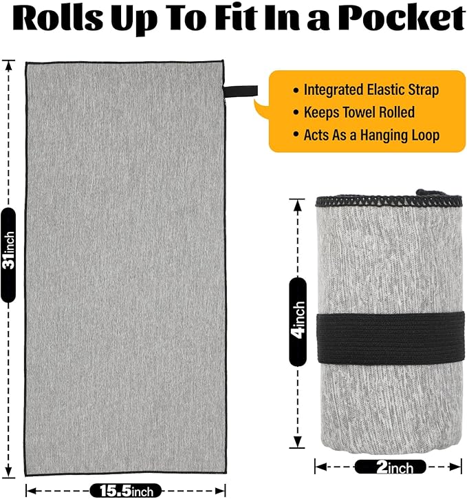 6 Pack Gym Towels Microfiber Quick Dry Men Women Working Out Gear for Body Sweat Fitness Yoga Exercise Tennis Outdoor Fast Drying Running Riding Jogging Hiking Camping Fishing Towel