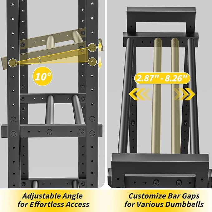 3-Tier Adjustable Dumbbell Rack, Weight Rack for Home Gym Storage, Heavy Duty Weight Stand for Dumbbells, Kettlebells & Free Weights, Space-Saving Dumbbell Rack Stand Only(Up to 450LB Capacity)