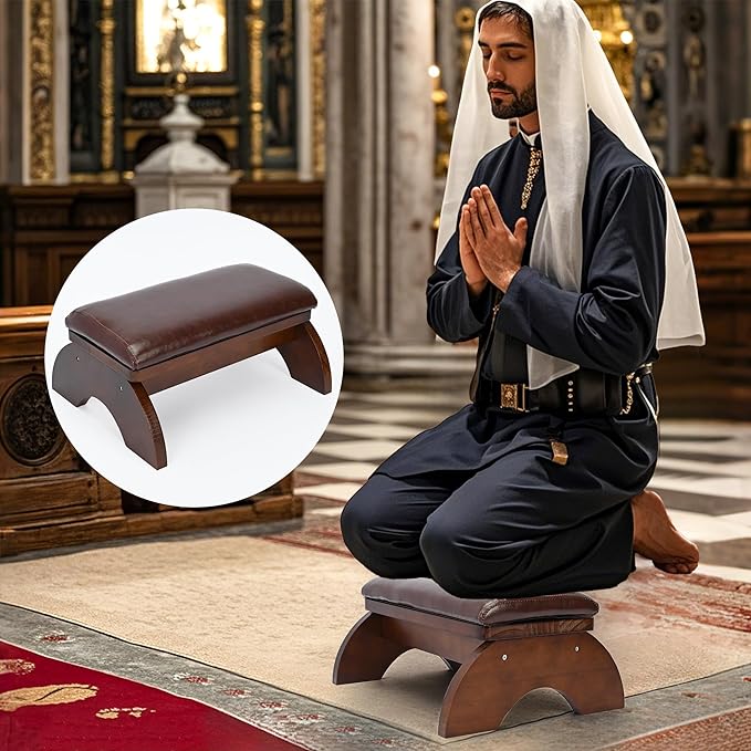 Kneelers for Praying, Prayer Bench with Thick Prayer Kneeling Pad for Kneeling at Home,2 in 1 Kneeling Stool, Prayer Kneeler