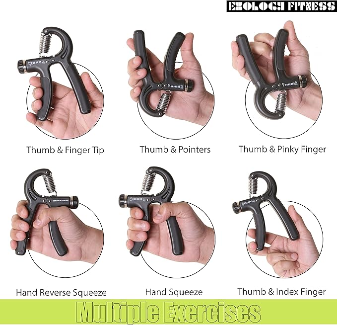 5-60 kg Grip Strengthener Exerciser – Adjustable Hand Grips Strengthener with Stainless Steel Spring for Strong Wrists, Fingers, Forearm, Hands