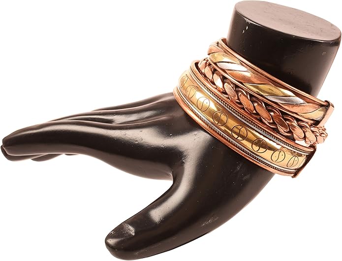 Touchstone copper bracelets | gift for men women |adjustable 100% pure solid real magnetic jewelry | handmade bracelet set combo | rope braided tibetan bangles.