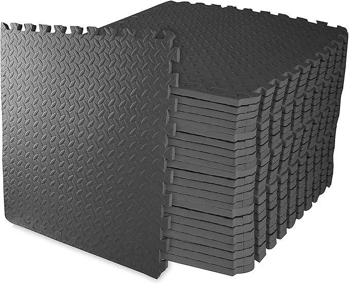 Elevon Puzzle Exercise Gym Flooring Mat, EVA Interlocking Foam Tiles Workout Mat for Home Gym, Fitness Equipment, MMA, Gymnastics, Shock-Absorbing Exercise Mat, Multi-Color