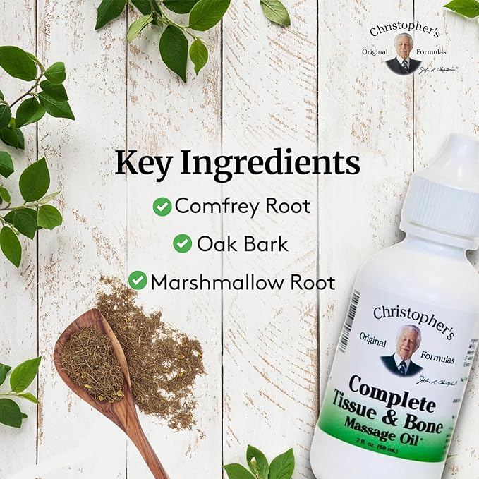 Christopher's Original Formulas Complete Tissue & Bone Massage Oil, Herbal Relief, 2 oz