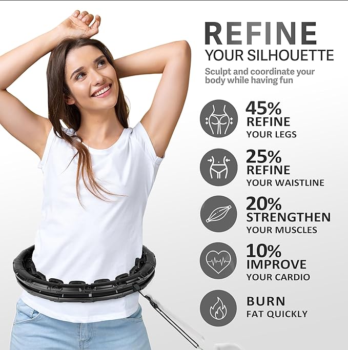 Experience Fitness Excellence with Our Infinity Hoop Plus Size – Weighted Hula Hoop for Weight Loss – Hula Hoop Exercise Ring with ABS and Quality Wheels – for All the Sizes and Levels