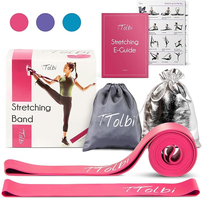 2-Pack Stretching Bands for Dancers – Premium Ballet Stretching Band & Door Anchor Strap for Flexibility – Dance Equipment for Splits, Yoga, Cheerleading, Gymnastics, and Pilates Training