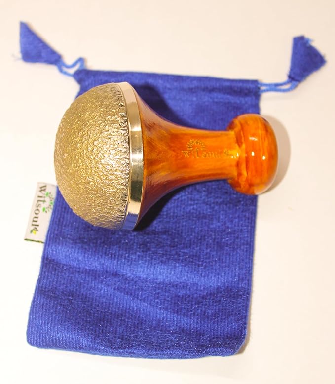 WITSOUL Kansa Bronze Vatki with Handle for Foot Massager, Relaxation and Deep Cleaning Ancient Indian Technique Massager (Natural Brown (Set of 1)