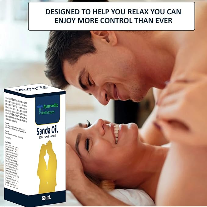 Sanda Oil 50ml | 100% Pure & Natural Ayurvedic Massage Oil for Men | Improves Strength, Stamina & Vitality | Herbal Formulation for External Use Oils 50 Ml Pack of 1 1.6oz