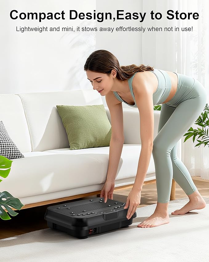 Shake Plate, Vibration Plate Exercise Machine for Lymphatic Drainage, 400 Lbs Capacity Whole Body Vibrating Plate Workout with Fitness Resistance Bands, Max Vibrating Frequency 250/Min for Weight Loss