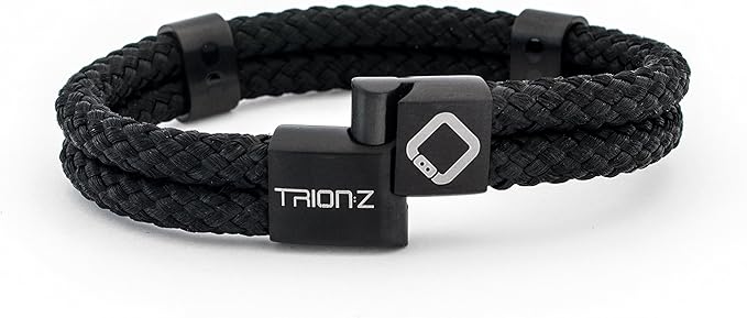 Trion:Z Zen Loop Duo Magnetic Field Therapy Wristband for Women & Men Featuring Patented ANSPO Technology (Black, X-Large)