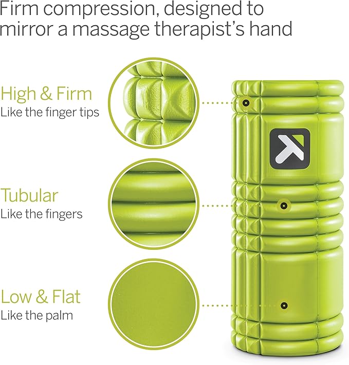 TRIGGERPOINT Performance Therapy Grid Foam Roller for Exercise, Deep Tissue Massage and Muscle Recovery, Original (13-Inch), Lime