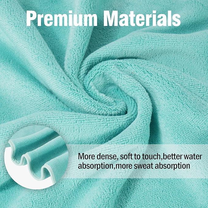 2 Pack Microfiber Gym Towels, 380 GSM 15"x31" Bigger Size Super Soft Quick-Drying Towels for Workout, Yoga, Fitness, Sports, Sweat Absorbent & Lightweight