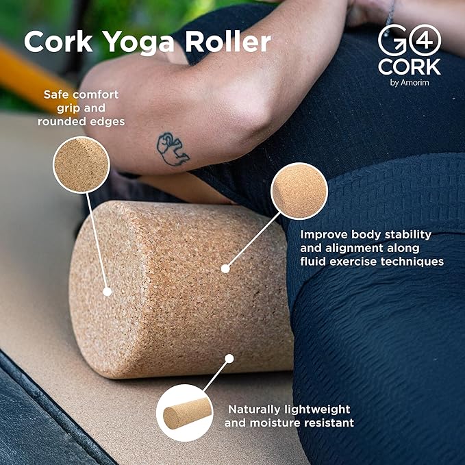 Go4Cork Cork Yoga Block for Yoga, Pilates & Meditation | Non-Slip, Hypoallergenic, Sustainable, Non-Toxic Yoga Block