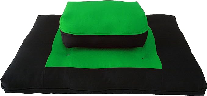 D&D Futon Furniture Zabuton Zafu Set, Yoga, Meditation Seat Cushions, Kneeling, Sitting, Supporting Exercise Pratice Zabuton & Zafu Cushions. (Light Green)