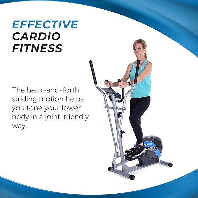 Stamina Elliptical Training Machine with Smart Workout App - Compact Standing Elliptical Machine for Home Workout - Up to 250 lbs Weight Capacity