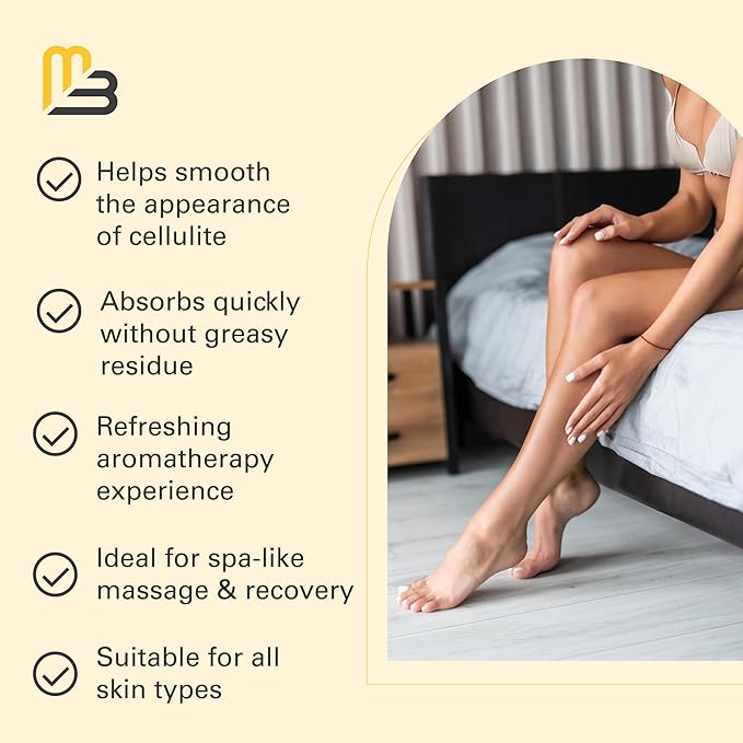 Firming Body Massage Oil with Collagen & Stem Cell – Helps Smooth the Appearance of Cellulite & Improve Skin Texture – Refreshing Aromatherapy Body Oil for Legs & Full Body – 8 Fl Oz by M3