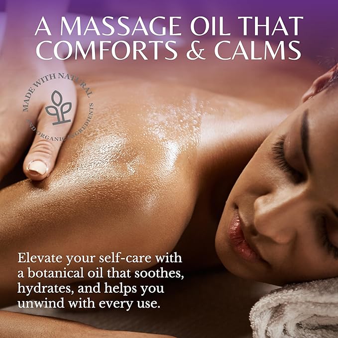 Lavender Massage Oil for Skin, Luxury Aromatherapy & Romantic Massage Oil for Date Night, Relaxing & Hydrating Skin, 2-Pack