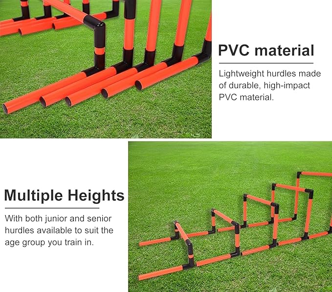 Portable Hurdles Training Equipment, 5 Pack Different Height Hurdles for Kids, Plastic Soccer Agility Workout Trainer Kit, Track and Field Hurdles (Color : Yellow)