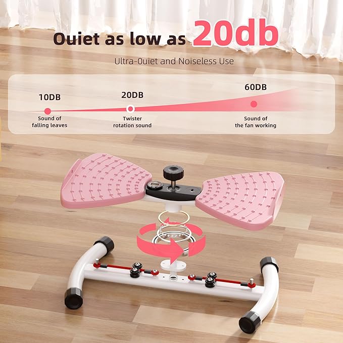 Waist Twister Ab Machine, 300 lbs Weight Capacity Anti-Slip Twist Board, Noiseless Exercise Equipment with Digital Display for Tracking Time, Reps & Calories, Home Gym Workout for Women and Men