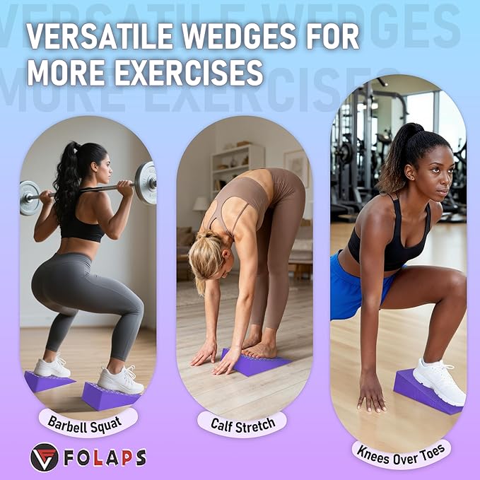Squat Wedge Block with Guide for Heel Elevated Squat Weightlifting Slant Board for Squats with Carry Bag to Improve Mobility Balance and Strength Performance