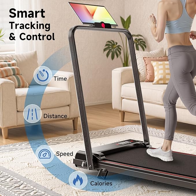 Walking Pad Treadmill with Handle Bar,Walking Pad with Incline 8%,2.5HP Quiet Under Desk 320 lbs 2 in 1Treadmills for Home Office,Compact Foldable Walking Pad,Remote Control&LED Display