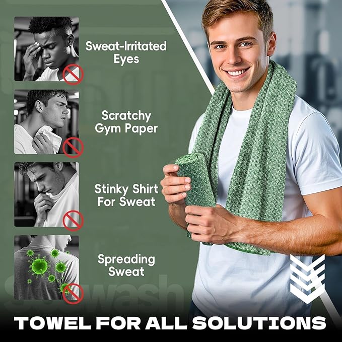 Microfiber Gym Towels for Showering Working Out Quick Dry Negative ions Large Middle Small Sizes Lightweight Gym Towel for Men Women Tennis Sports Towels for Body Hot Yoga Fitness Essentials