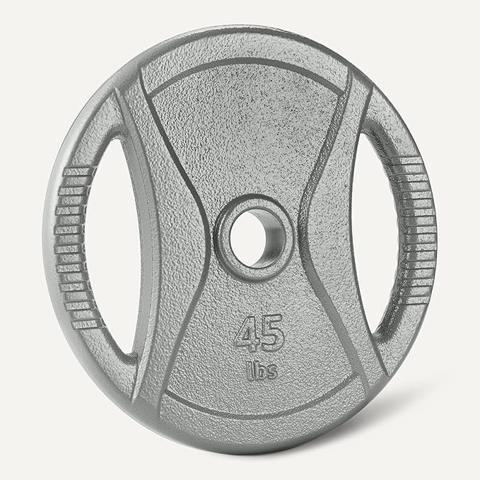 Amazon Basics 2-Inch Olympic Cast Iron Grip Weight Plates