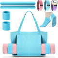 Yoga Bag Set for Women Including Yoga Mat Tote Bag, Booty Resistance Bands, Non Slip Sports Socks Silicone Ties for Pilates Travel Workout Office Home Gym