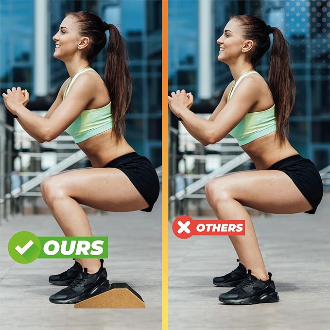 Slant Board for Calf Stretching & Squat Wedge + Ankle Resistance Bands – Glute & Leg Workout Equipment for Women – Booty Trainer Kit with Blocks, Bands & Towels – At Home Gym Set
