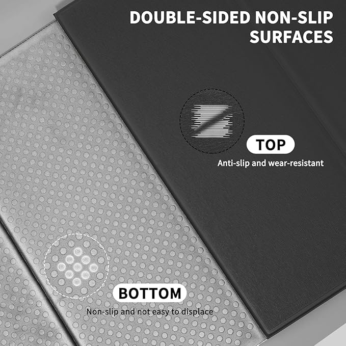 Foldable Yoga Mat Extra Thick & Large (74" x 31.5" x 0.32"), Double-Sided Non Slip & Lightweight Fitness Mat, 8mm Thick Wide Exercise Mats for Woman Man Kids, Portable Workout Mats for Travel, Studio or Home Use