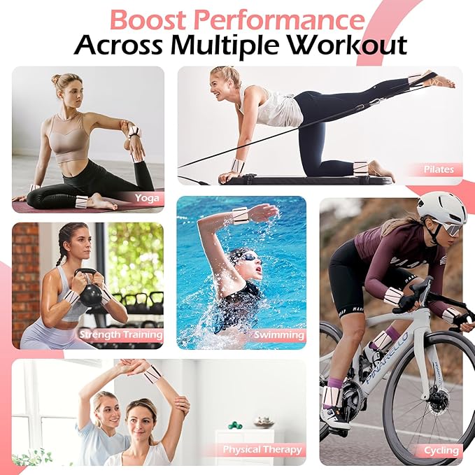Wrist Ankle Weights for Women & Men, 2lbs/4lbs Adjustable Weighted Bangles to Boost Calorie Burn & Strength, Arm & Leg Weights for Pilates, Yoga, Walking, Barre, Gym & Home Workout