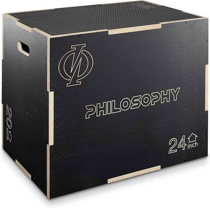 Philosophy Gym 3 in 1 Non-Slip Wood Plyo Box- Jump Plyometric Box for Training and Conditioning