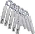 Silver Metal Hand Grip Set, 50LB-400LB No Slip Heavy-Duty Grip Strengthener Great Wrist & Forearm Hand Exerciser, Home Gym, Hand Gripper Grip Strength Trainer