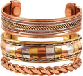 Touchstone copper bracelets | gift for men women |adjustable 100% pure solid real magnetic jewelry | handmade bracelet set combo | rope braided tibetan bangles.