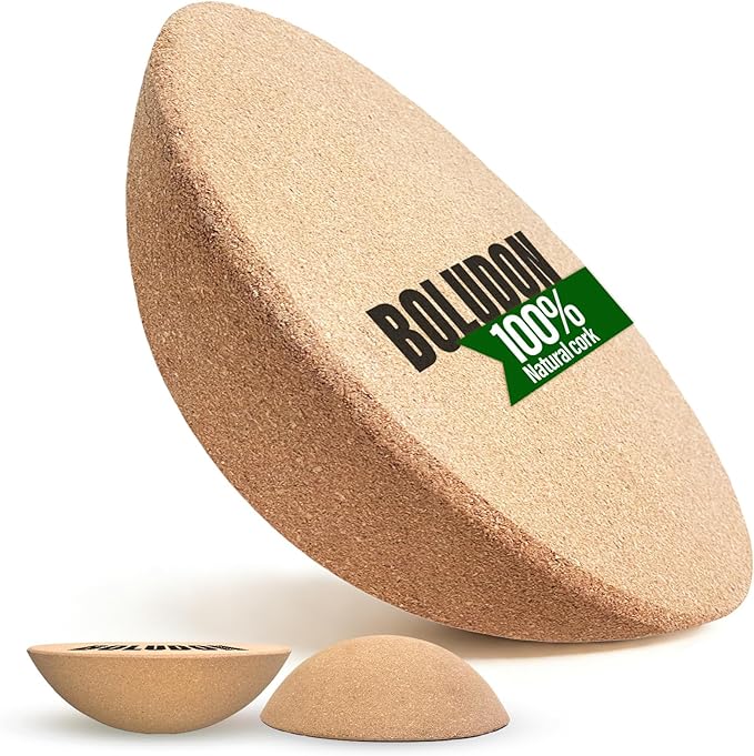 2026 NEW | Cork Half Ball for Surf Balance Board | Ø11.8" Wobble Board | Balance Boards Accessory for Yoga, Fitness, Rehab, Pilates & Surf Training | Eco-Friendly Natural Cork Slack Board