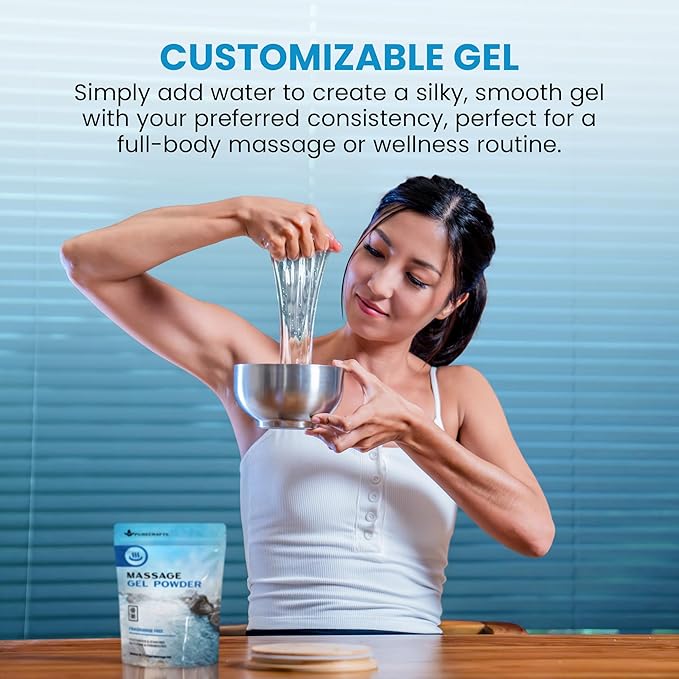 Massage Gel Powder 50g | Fragrance Free | Made in Japan | Smooth and Slippery Gel for Wellness and Relaxation | 50g Makes 1.32 Gallons/ 5 litres | Just Add Water