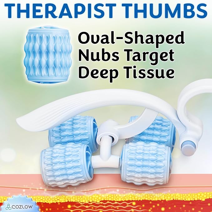 COZLOW Leg Massage Roller - Adjustable Arm Belly Massager Roller Stick to Reduce Cellulite Appearance - Deep Tissue Myofascial Release Tool - Lymphatic Drainage Massaging Tool