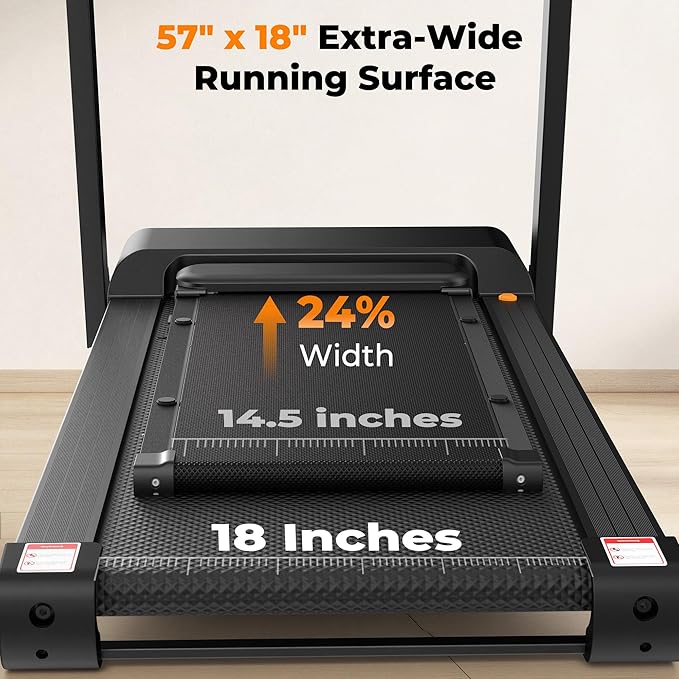 JAGJOG Treadmill for Home with Auto Incline, 3.5-4.5 HP Foldable Treadmill, 12 HIIT Programs,15"-18" Wide LED Touchscreen, Smart App & Heart Rate, 300-400LBS Capacity, Fully Assembly
