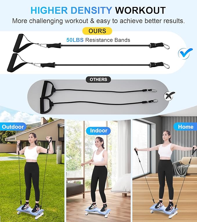 Waist Twist Machine Exercise,Ab Twist Board with Pilates Bar & Resistance Bands,Noiseless Ab Workout Machine For Women&Men Burn Fat,330 Lbs Capacity Fitness Exercise Equipment For Home.
