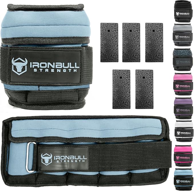 Adjustable Ankle Weights (10lbs/Pair) - Weighted Ankle Weight for Walking, Gym and Exercise - 2, 4, 6, 8, 10 LB Leg Weight Set with Straps for Women and Men - 1-5 lbs Each Ankle Adjustable for Weight Lifting
