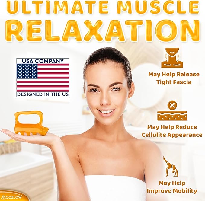 Fascia Cellulite Massage Tool - Handheld Anti-Cellulite Mini Massager for Legs, Thighs & Abdomen - Deep Tissue Myofascial Release Tool for Lymphatic Drainage & Muscle Pain Relief