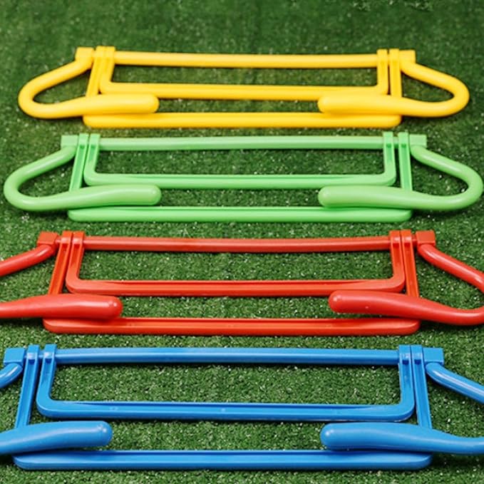 Agility Hurdle Adjustable Obstacles Jumping Bar Set Speed Training Equipment Set for Running Football Indoor Outdoor Pets, red