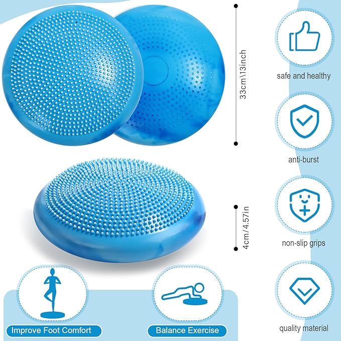 Libima 4 Pcs Wiggle Seat for Sensory Kids Inflated Wobble Cushion Sensory Seat Cloud Design Flexible Seating for Classroom Elementary Balance Disc for Kids Adult Pet Training