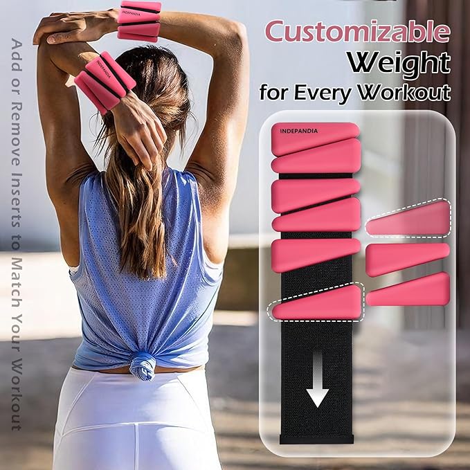 Wrist Ankle Weights for Women & Men, 2lbs/4lbs Adjustable Weighted Bangles to Boost Calorie Burn & Strength, Arm & Leg Weights for Pilates, Yoga, Walking, Barre, Gym & Home Workout