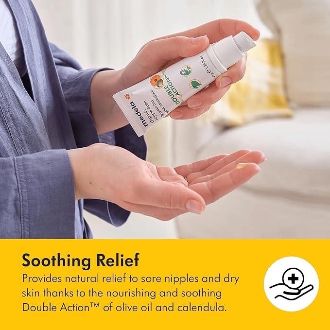 Medela Organic Nipple Cream & Pumping Lubricant, Soothes & Nourishes for Breastfeeding, Made with Natural Ingredients, Provides Fast Relief for Sore Nipples, Postpartum Essential, 1.34 fl oz