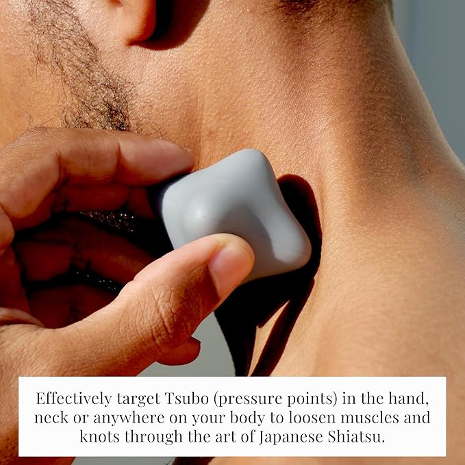 Tsubo-Oshi Massage Tools: 2-Pack Pressure Point Reflexology Tool - Handheld Silicone Massager for Knots, Muscle Tension & Relaxation - Vegan